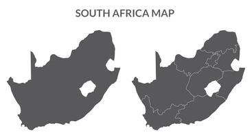 South Africa map set in grey color vector