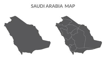 Saudi Arabia map. Map of Saudi Arabia in set in grey color vector