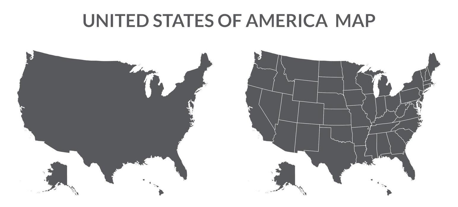 United States Map SVGs for Free - American Map Set United States Of America Map Set In Grey Color Vector 