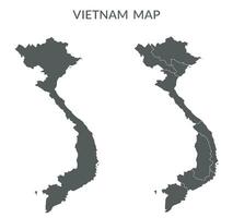 Vietnam map set in grey color. vector