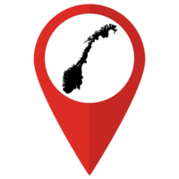 Red Pointer or pin location with Norwaymap inside. Map of Norway png