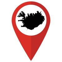 Red Pointer or pin location with Iceland map inside. Map of Iceland vector