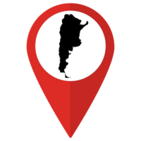 rouge aiguille ou épingle emplacement avec Argentine carte à l'intérieur. carte de Argentine png