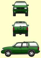 Ford Excursion car blueprint vector