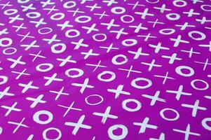 Expanded violet wrapping paper with letters. photo