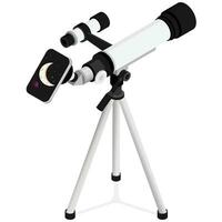 isométrica telescopio con móvil vector