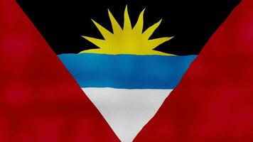 Antigua und Barbuda Land Flagge winken Stoff perfekt Schleife, voll Bildschirm Animation 4k Auflösung video