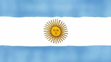 Argentina bandeira acenando pano perfeito looping, cheio tela animação 4k resolução video