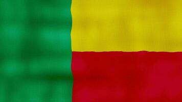 Benin Flagge winken Stoff perfekt Schleife, voll Bildschirm Animation 4k Auflösung video