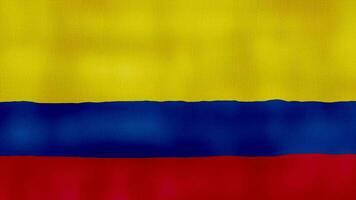 Colombia bandiera agitando stoffa Perfetto looping, pieno schermo animazione 4k risoluzione video