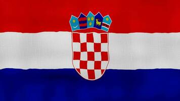 Croatie drapeau agitant tissu parfait en boucle, plein écran animation 4k résolution video