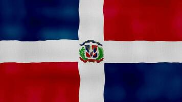 dominicain république drapeau agitant tissu parfait en boucle, plein écran animation 4k résolution video
