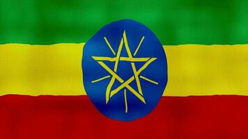 Ethiopia flag waving cloth Perfect Looping, Full screen animation 4K Resolution video