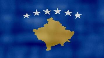 Kosovo vlag golvend kleding perfect lus, vol scherm animatie 4k oplossing. video