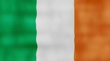 Ireland flag waving cloth Perfect Looping, Full screen animation 4K Resolution video