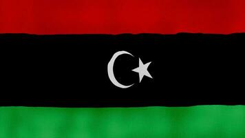 Libië vlag golvend kleding perfect lus, vol scherm animatie 4k resolutie video
