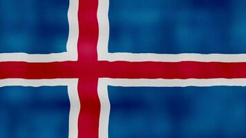 Iceland flag waving cloth Perfect Looping, Full screen animation 4K Resolution video