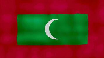 Maldivas bandera ondulación paño Perfecto bucle, lleno pantalla animación 4k resolución. video