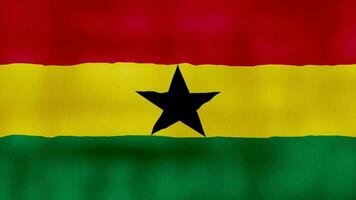 Ghana vlag golvend kleding perfect lus, vol scherm animatie 4k resolutie video