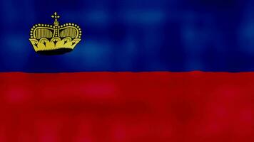 Liechtenstein bandera ondulación paño Perfecto bucle, lleno pantalla animación 4k resolución. video