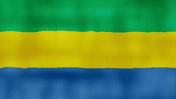 Gabon vlag golvend kleding perfect lus, vol scherm animatie 4k resolutie video