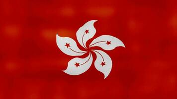 hong Kong vlag golvend kleding perfect lus, vol scherm animatie 4k resolutie video