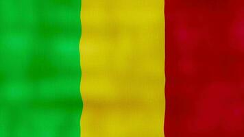 mali drapeau agitant tissu parfait en boucle, plein écran animation 4k résolution video