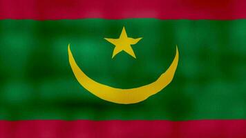 Mauritania flag waving cloth Perfect Looping, Full screen animation 4K Resolution video