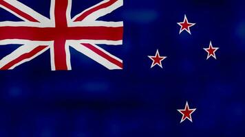 Neu Neuseeland Flagge winken Stoff perfekt Schleife, voll Bildschirm Animation 4k Auflösung. video