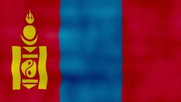 Mongolia flag waving cloth Perfect Looping, Full screen animation 4K Resolution video