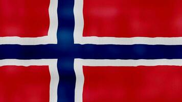 Noruega bandeira acenando pano perfeito looping, cheio tela animação 4k resolução. video