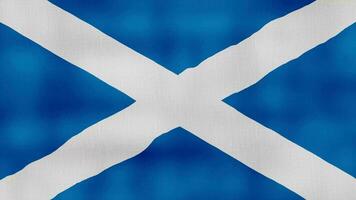 Scotland flag waving cloth Perfect Looping, Full screen animation 4K Resolution video