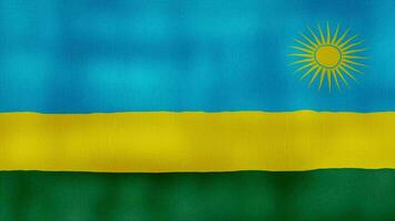 Rwanda flag waving cloth Perfect Looping, Full screen animation 4K Resolution video