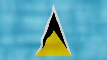 Saint lucia drapeau agitant tissu parfait en boucle, plein écran animation 4k résolution. video