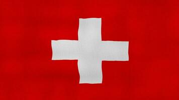 Switzerland Flag waving cloth Perfect Looping, Full screen animation 4K Resolution. video