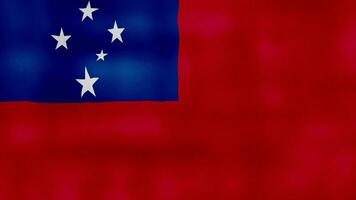 Samoa Flagge winken Stoff perfekt Schleife, voll Bildschirm Animation 4k Auflösung video