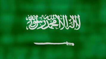 Saudi Arabia  flag waving cloth Perfect Looping, Full screen animation 4K Resolution. video