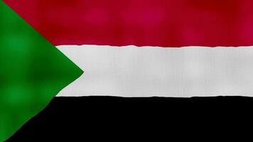 Sudan Flag waving cloth Perfect Looping, Full screen animation 4K Resolution video