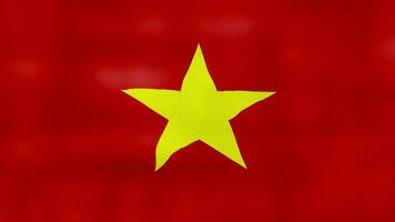 Vietnam Flagge winken Stoff perfekt Schleife, voll Bildschirm Animation 4k Auflösung. video