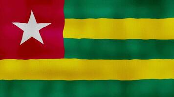 Togo Flag waving cloth Perfect Looping, Full screen animation 4K Resolution video