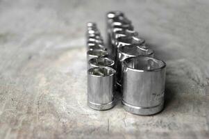 Various wrench heads and tips. photo