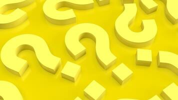 The yellow question mark for abstract background  3d rendering. photo