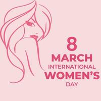 International Women's Day 8 march, Women's History Month banner. Flat vector illustration.