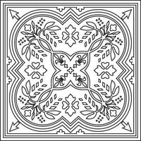 Vector monochrome square European ornament. Classic pattern of Ancient Greece, Roman Empire. Suitable for sandblasting, plotter and laser cutting