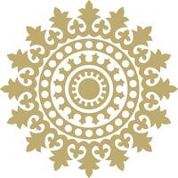 Vector golden round ancient Byzantine ornament. Classical circle of the Eastern Roman Empire, Greece. Pattern motifs of Constantinople
