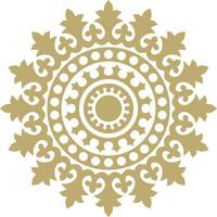 Vector golden round ancient Byzantine ornament. Classical circle of the Eastern Roman Empire, Greece. Pattern motifs of Constantinople