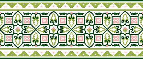 Vector colored seamless Byzantine border, frame. Endless Greek pattern, Drawing of the Eastern Roman Empire. Decoration of the Russian Orthodox Church.