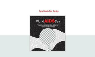 World Aids day social media post design vector