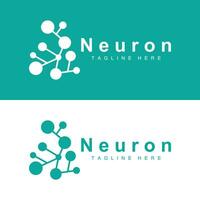 Neuron logo simple design network cel technology particles template Illustration vector