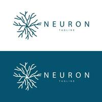 Neuron logo simple design network cel technology particles template Illustration vector